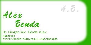 alex benda business card